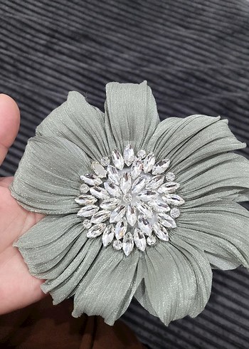 Gri Uzun Keten Drapeli Kadın tesettur abiye Elbise - Görsel 6