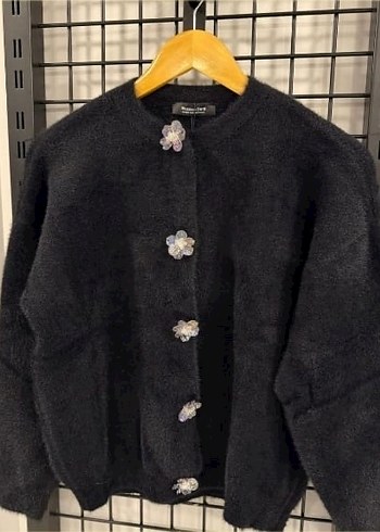 Massimo Dutti Düğmeli Siyah Kadın Hırka - Görsel 2