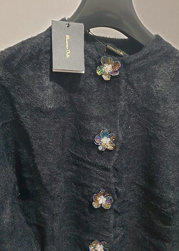 Massimo Dutti Düğmeli Siyah Kadın Hırka - Görsel 9