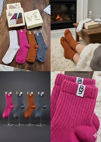 UGG Çok Renkli Midi Çorap Seti - Görsel 5