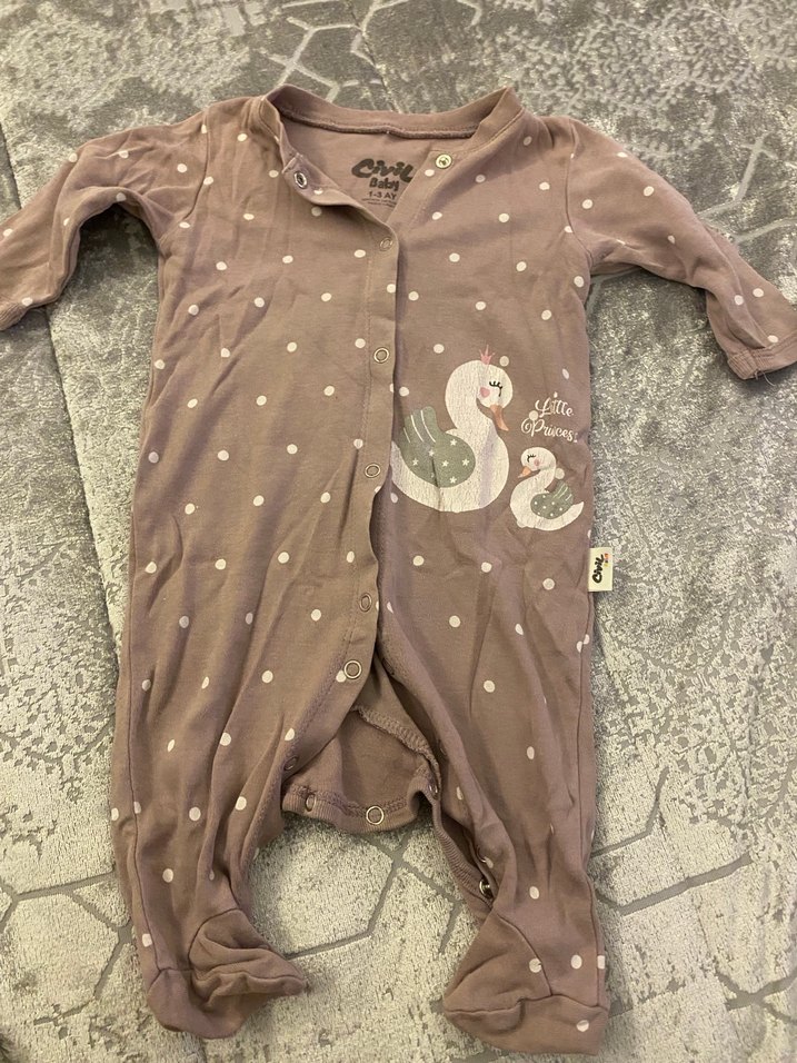 Civil Baskılı Bebek Kız Tulum - Görsel 3