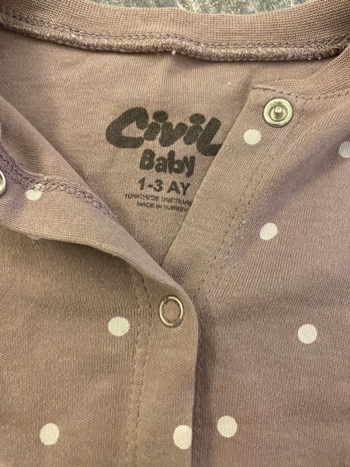 Civil Baskılı Bebek Kız Tulum - Görsel 4