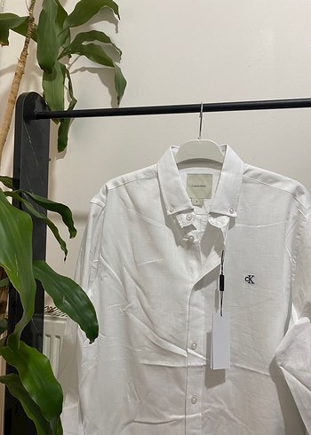 s Beden beyaz Renk Calvin Klein Beyaz Regular Fit Erkek Gömlek