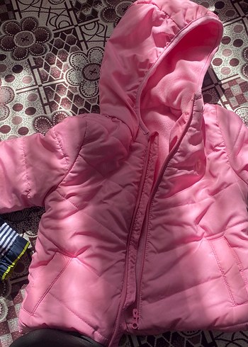 1 Yaş Beden Kapüşonlu Fermuarlı Bebek Kız Tulumu