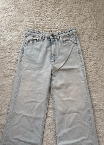 34 Beden mavi Renk Mavi Yüksel Bel Bol Kesim Kadın Denim Pantolon