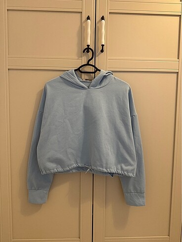 Mavi üç iplik şardonlu sweatshirt