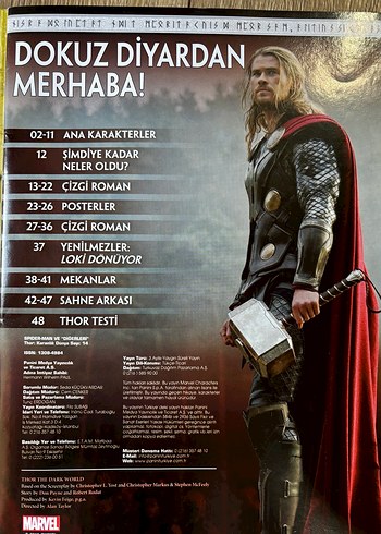 Thor Karanlık Dünya Marvel Dergi Çizgi Roman