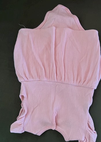 18-24 Ay Beden pembe Renk Kız Çocuk Pembe Pilili Kolsuz Elbise