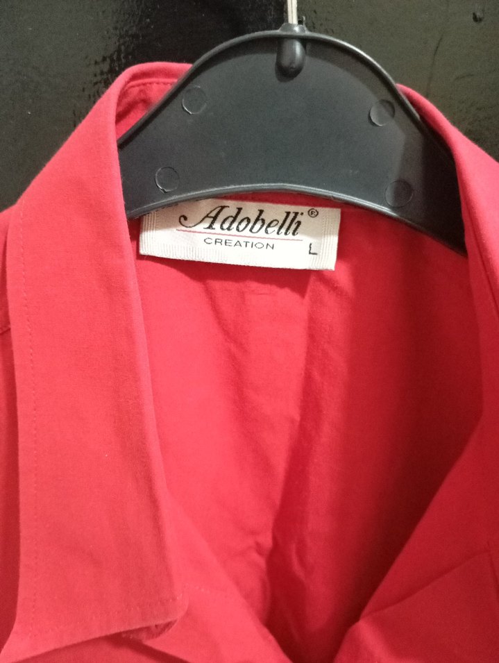 Renkli Baskılı Kısa Kollu Kırmızı Erkek Gömlek - Görsel 3