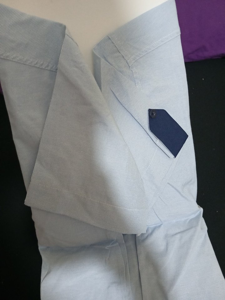 Düğmeli Kısa Kollu Buz Mavisi Erkek Gömlek - Görsel 3