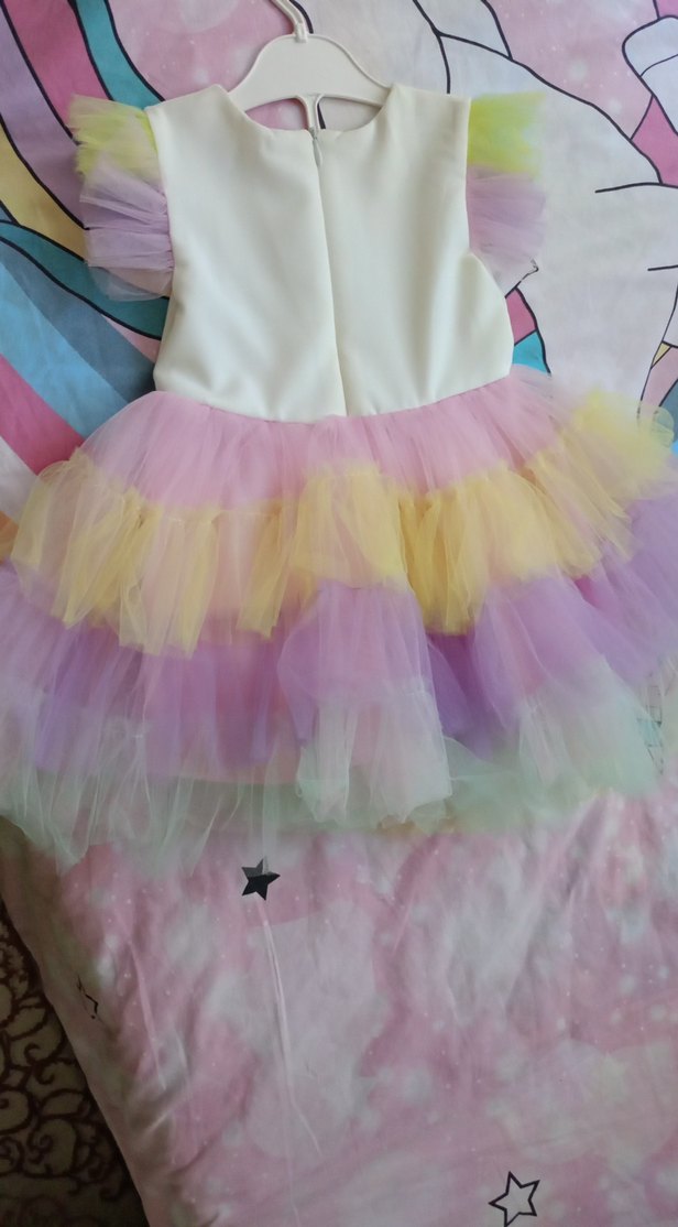 Kız Çocuk Çok Renkli Unicorn Elbise 2 yaş - Görsel 5