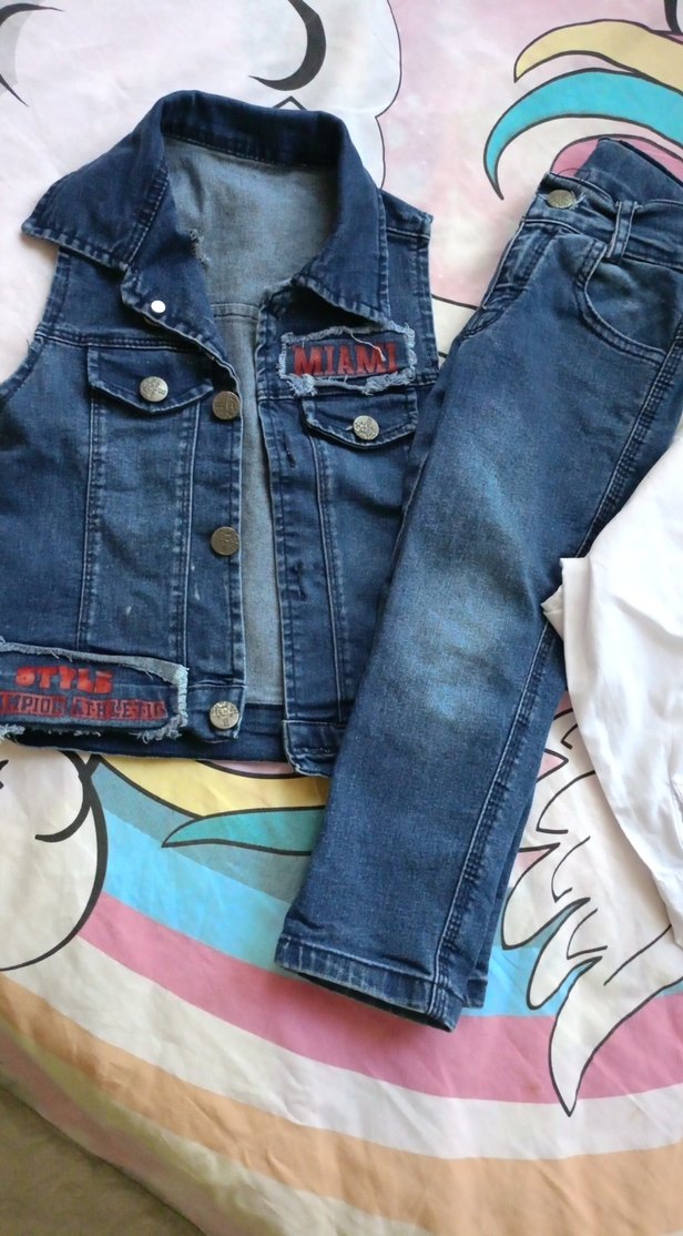 Bebek Erkek Denim Yelekli Takım - Görsel 2