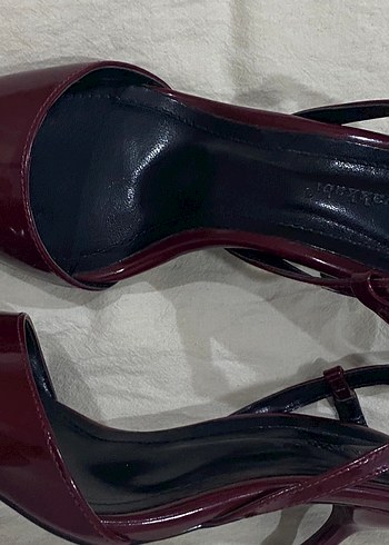 Bordo Tokalı Kadın Stiletto Topuklu Ayakkabı