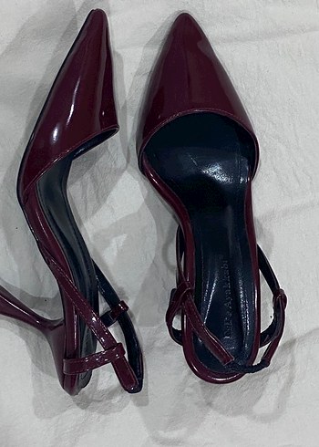 37 Beden Bordo Tokalı Kadın Stiletto Topuklu Ayakkabı
