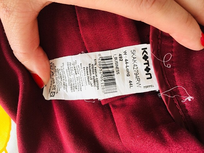 44 Beden Koton Marka 44 Beden Dar paça Kumaş Pantolon