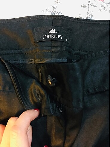 40 Beden siyah Renk Journey Marka L/40 Beden Saten Siyah Pantolon