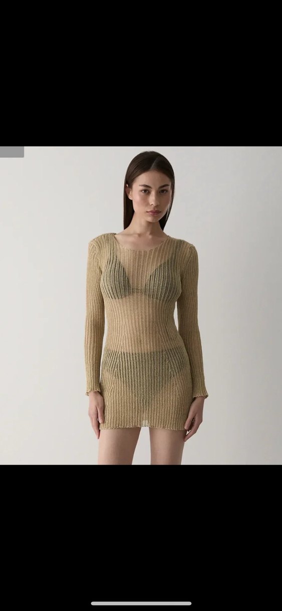 Gold ışıltılı plaj elbisesi - Görsel 3