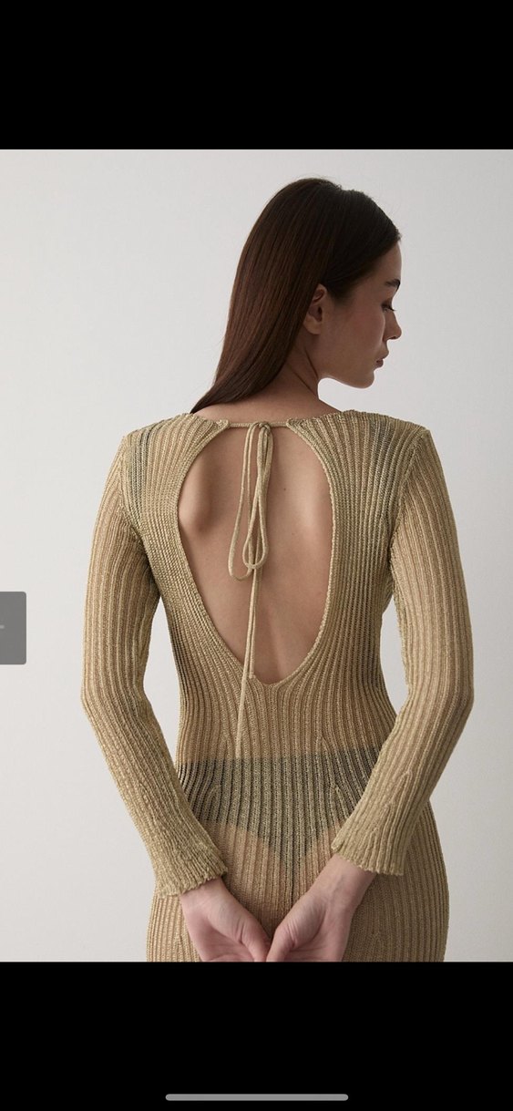 Gold ışıltılı plaj elbisesi - Görsel 4