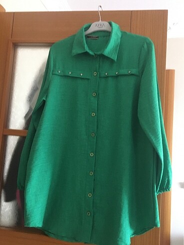 xl Beden Ayrobin Çimen yeşili gömlek tunik
