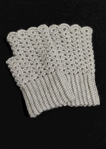 Bohem Tarzı Örgü Kadın Eldiveni - Görsel 2