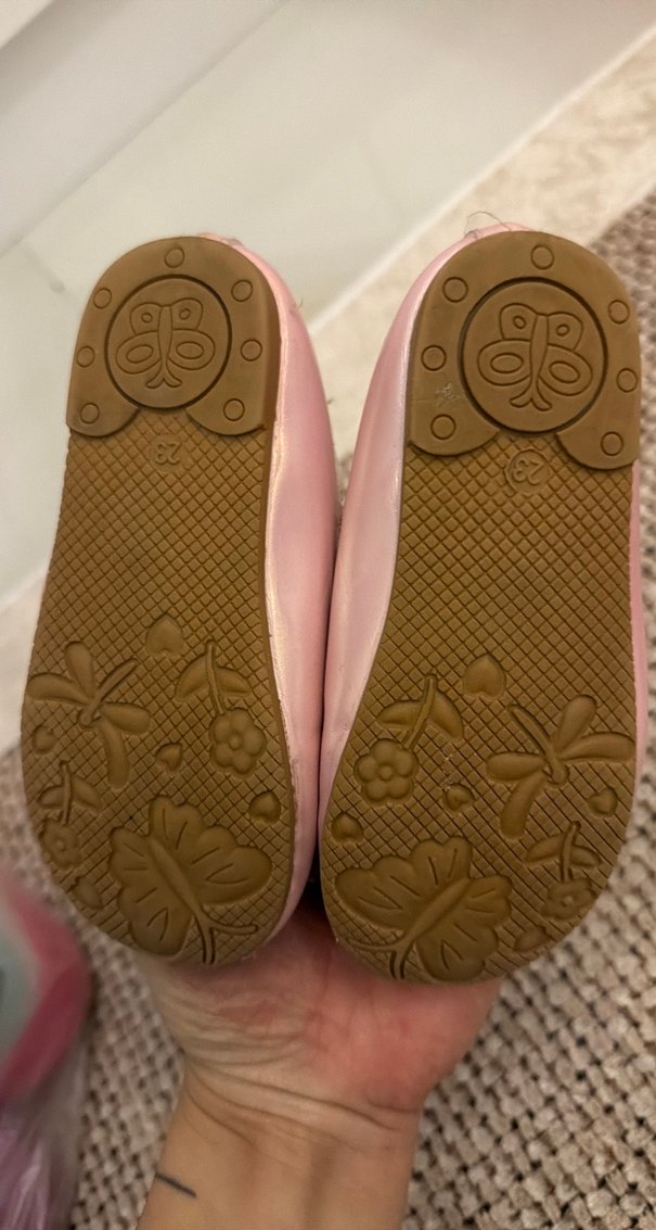 Kız Çocuk Pembe Tokalı Babet Ayakkabı - Görsel 3