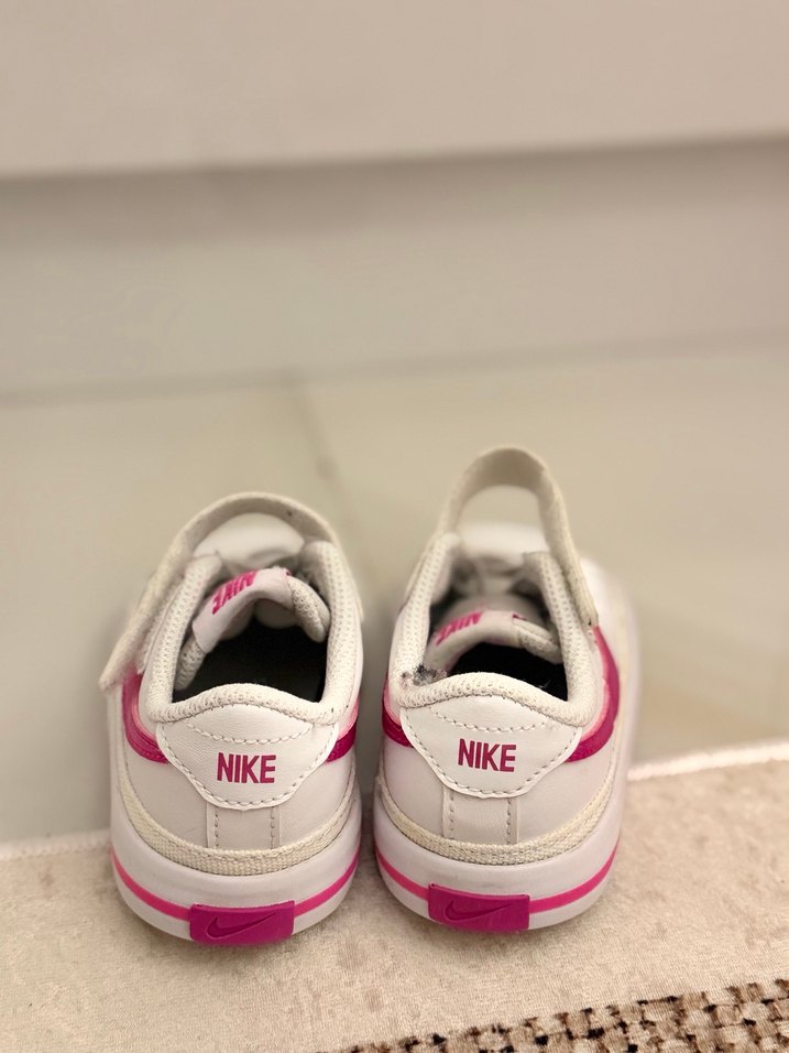 Kız Çocuk Beyaz-Pembe Cırtlı Spor Ayakkabı - Görsel 3