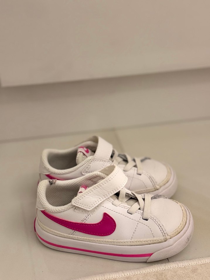 Kız Çocuk Beyaz-Pembe Cırtlı Spor Ayakkabı - Görsel 2