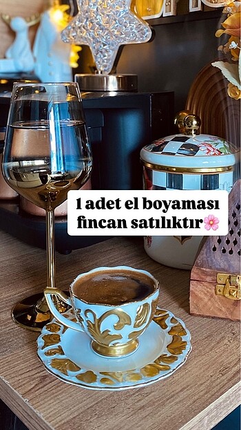 1 adet el boyaması fincan