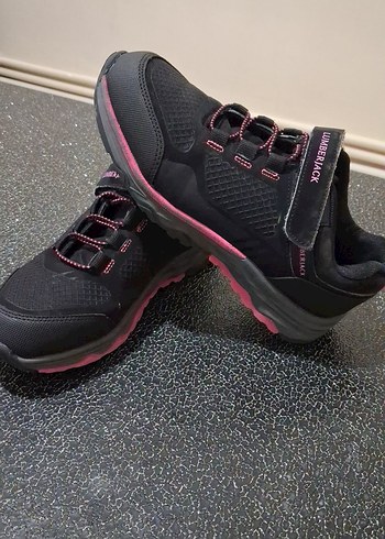 Kız Çocuk Pembe Siyah Spor Ayakkabı Velcro - Görsel 2