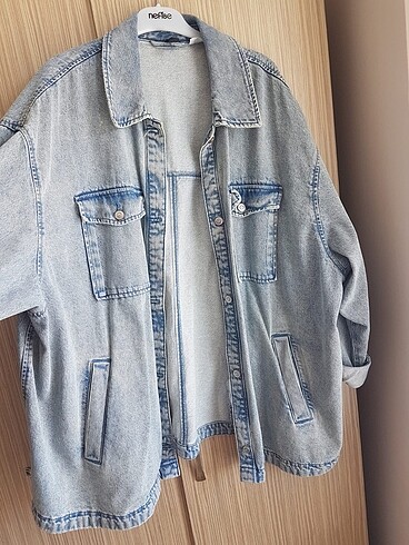 xl Beden mavi Renk Oversize kot ceket