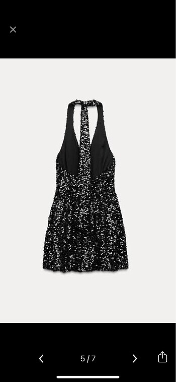 Zara pullu payetli elbise