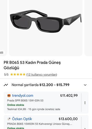 Prada Kadın Siyah Parlak Güneş Gözlüğü