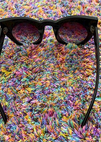 Çok Renkli Retro Kadın Güneş Gözlüğü - Görsel 5