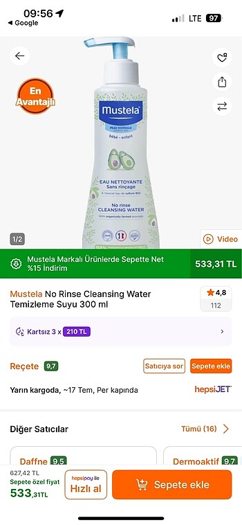 Mustela temizleme suyu