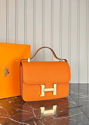 Beden çeşitli Renk Hermes Bej Deri Tokalı Kadın Çanta