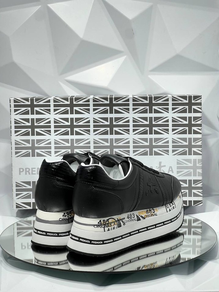 Premiata Platform Siyah Bağcıklı KadınSpor Ayakkabı - Görsel 2