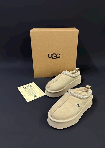 Bej Süet UGG Platform Topuklu Kadın Terlik