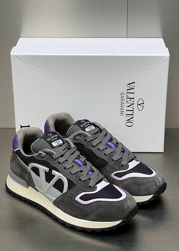 42 Beden Valentino Mor Detaylı Erkek Spor Ayakkabı Velcro Bağcıklı