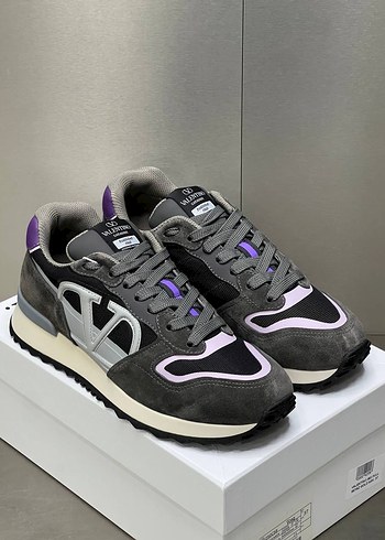 Valentino Mor Detaylı Erkek Spor Ayakkabı Velcro Bağcıklı