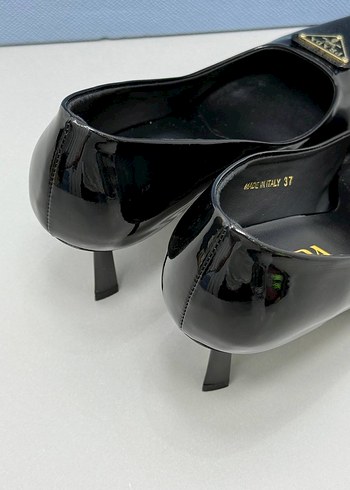 39 Beden siyah Renk Siyah Rugan Prada Stiletto Topuklu Kadın Ayakkabı