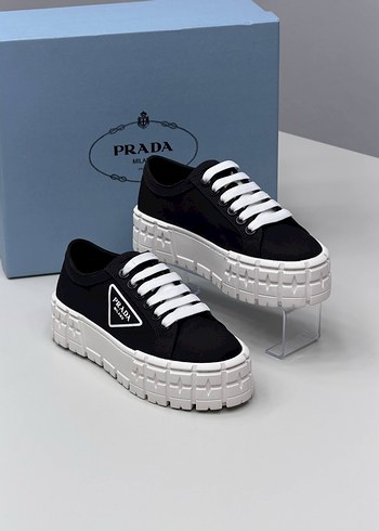 Prada Siyah Beyaz Erkek Spor Ayakkabı - Görsel 5