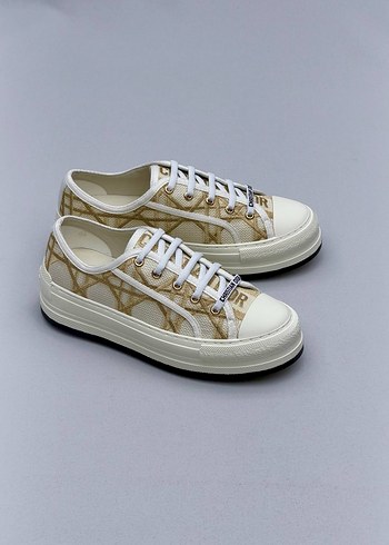 Dior Beyaz Yılan Desenli Platform Kadın Spor Ayakkabı - Görsel 3