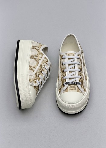 Dior Beyaz Yılan Desenli Platform Kadın Spor Ayakkabı - Görsel 5