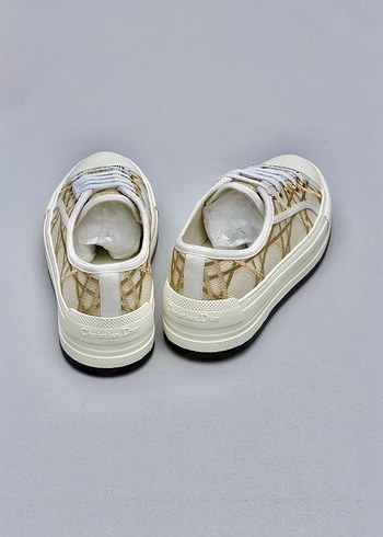 Dior Beyaz Yılan Desenli Platform Kadın Spor Ayakkabı - Görsel 4