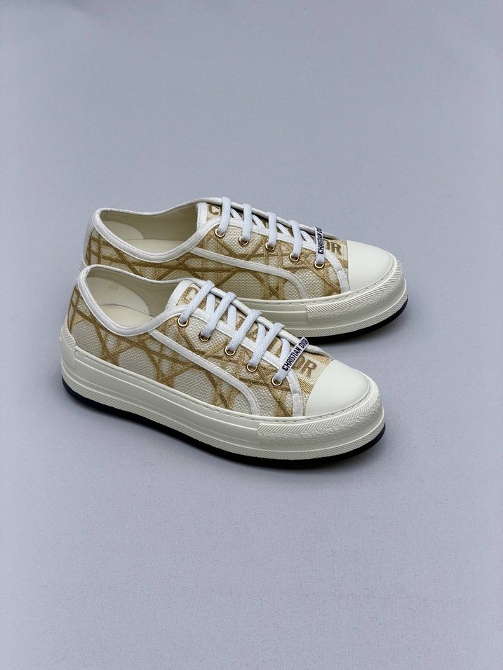 Dior Beyaz Yılan Desenli Platform Kadın Spor Ayakkabı - Görsel 3