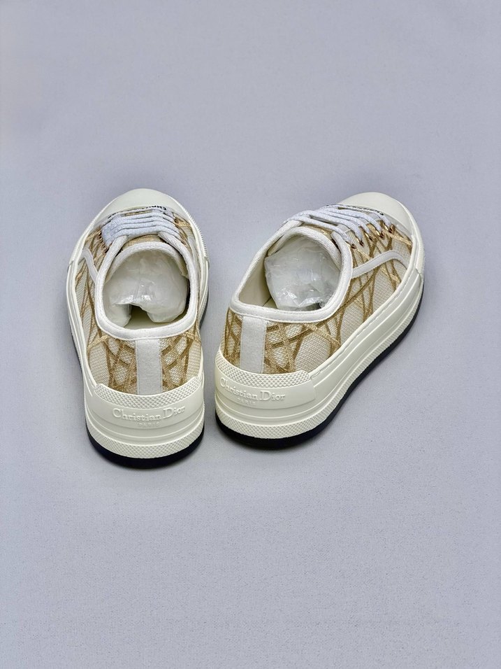 Dior Beyaz Yılan Desenli Platform Kadın Spor Ayakkabı - Görsel 4