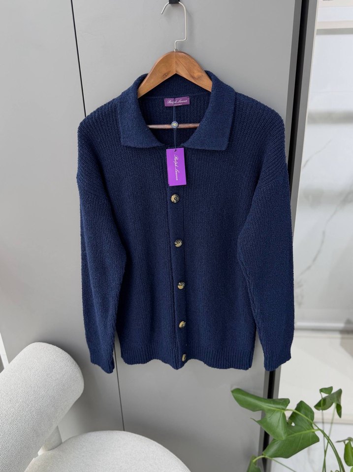 BRAND Düğmeli Lacivert Midi Kadın Hırka S M L - Görsel 2