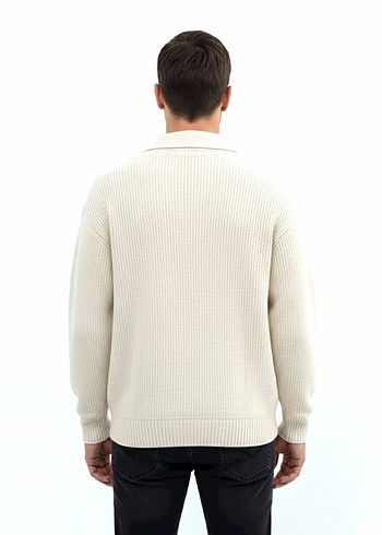 BRAND Düğmeli Krem Kadın unisex Hırka S L XL - Görsel 5