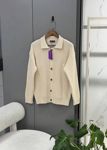 BRAND Düğmeli Krem Kadın unisex Hırka S L XL - Görsel 2