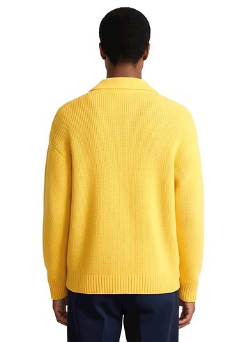 BRAND Sarı Cashmere Yün Hırka Uzun Kollu Geniş Kalıp S M L - Görsel 6